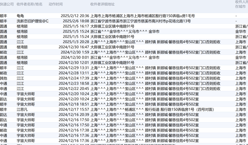 饿了么外卖地址快递收货地址查询